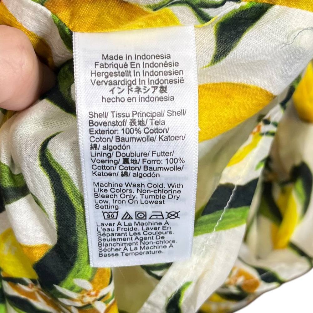 J.Crew Halter Top Women's Large Lemon Print Cotton Resort Coastal Summer Blouse - Picture 7 of 9
